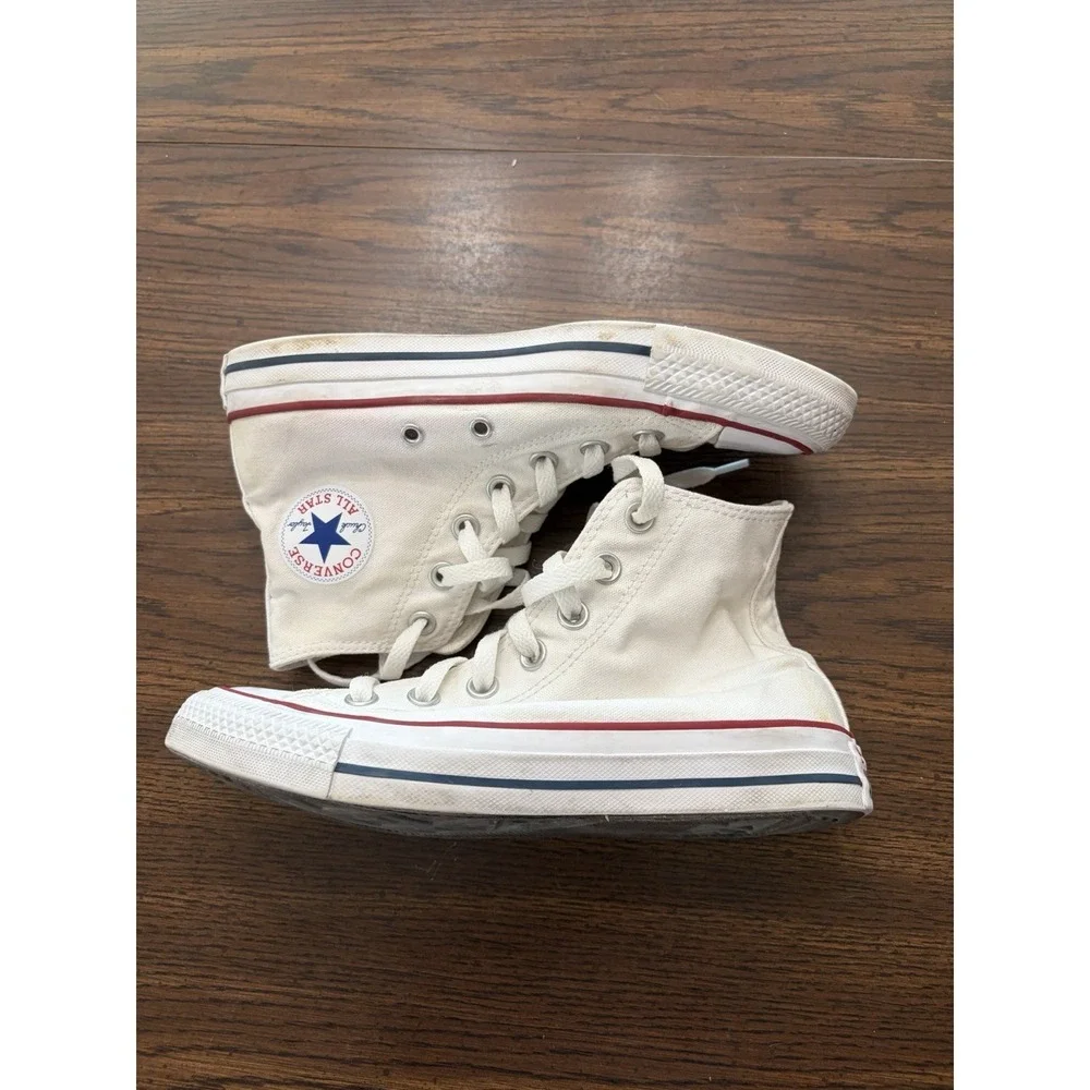 Converse Chuck Taylor All Star High Top White Canvas Sneakers Women's 6 - Picture 7 of 11